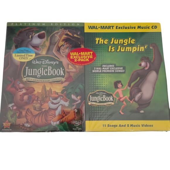Walt Disney Other - Walt Disney's "The Jungle Book" 40th Anniversary Edition 2 Disc DVD and Music CD